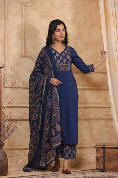 Hiya YaleBlue Cotton Suit Set