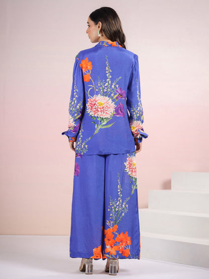 Tracy Lapis Floral Printed Co-ord Set