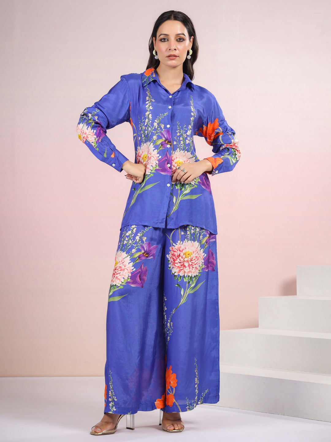 Tracy Lapis Floral Printed Co-ord Set