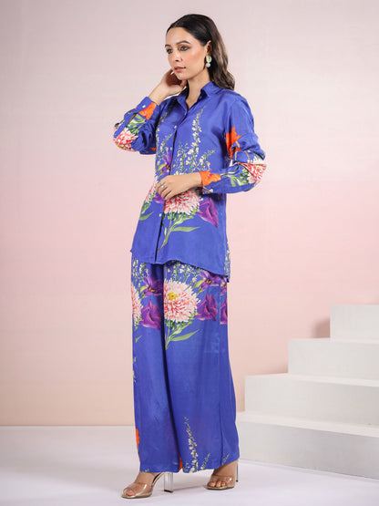 Tracy Lapis Floral Printed Co-ord Set