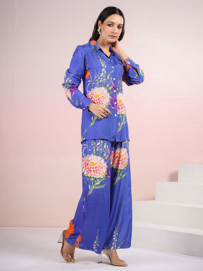 Tracy Lapis Floral Printed Co-ord Set