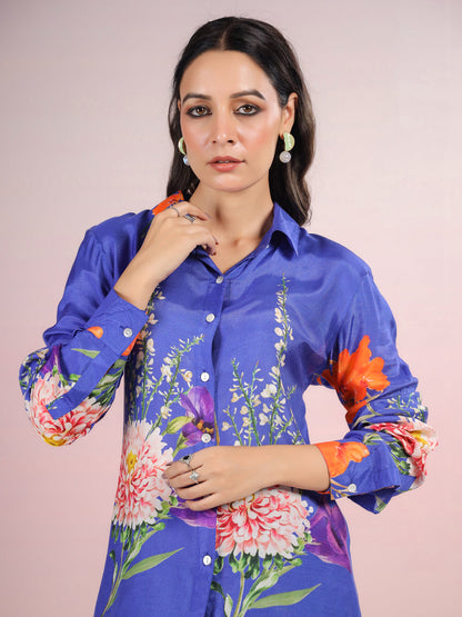 Tracy Lapis Floral Printed Co-ord Set