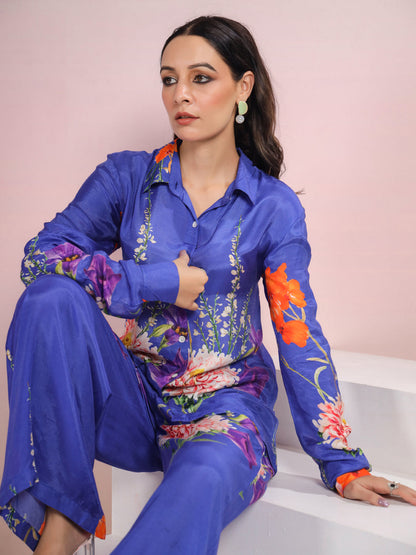 Tracy Lapis Floral Printed Co-ord Set