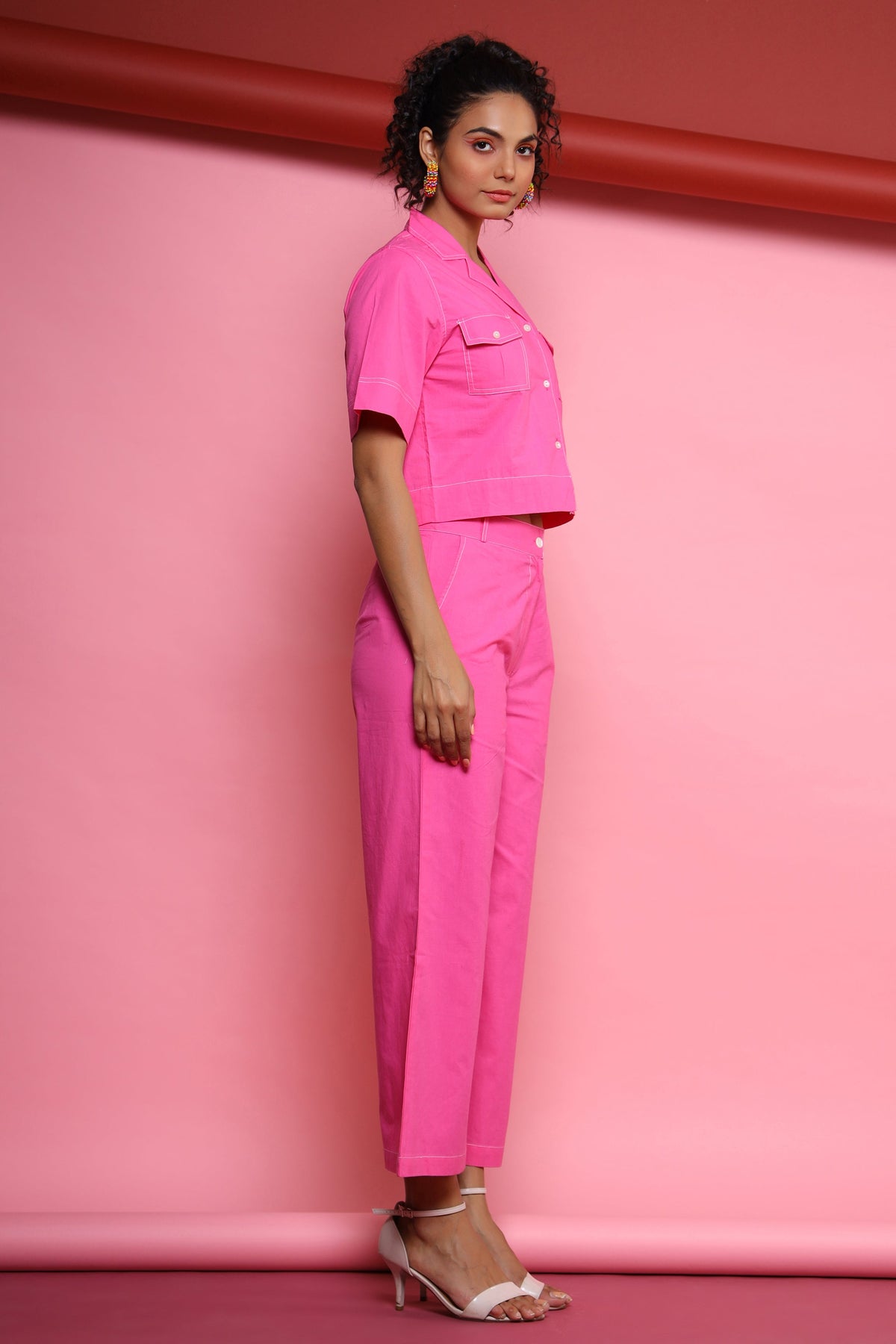 Lovely HotPink Cotton Co-ord Set