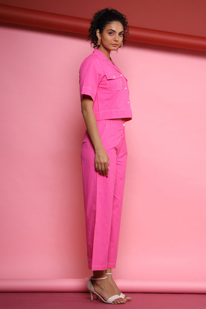 Lovely HotPink Cotton Co-ord Set