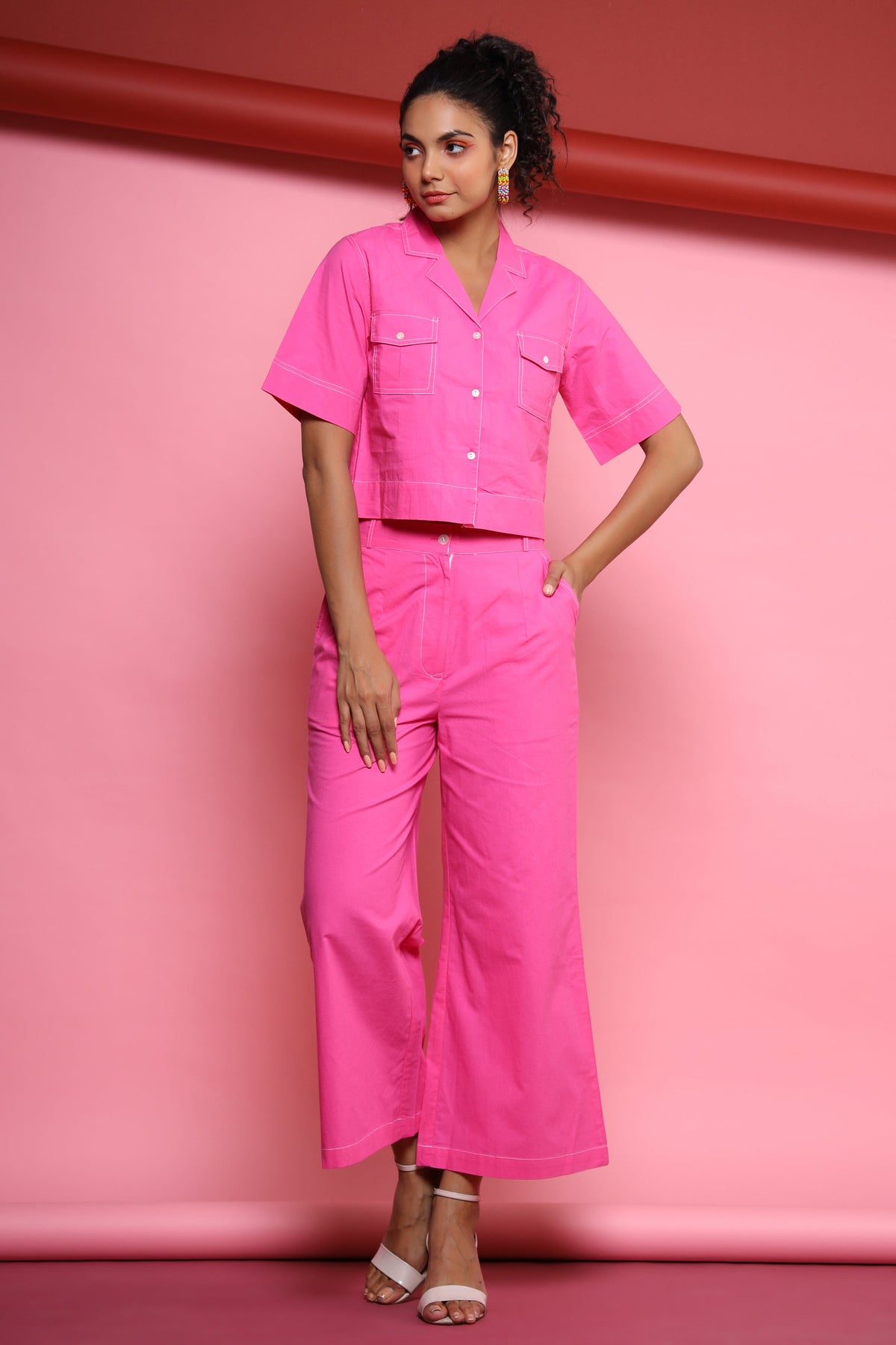Lovely HotPink Cotton Co-ord Set