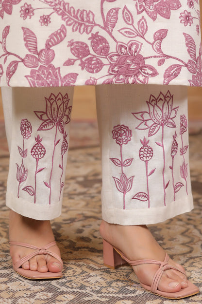RAAGVI BLOOM PRINTED COTTON KURTA PANT SET