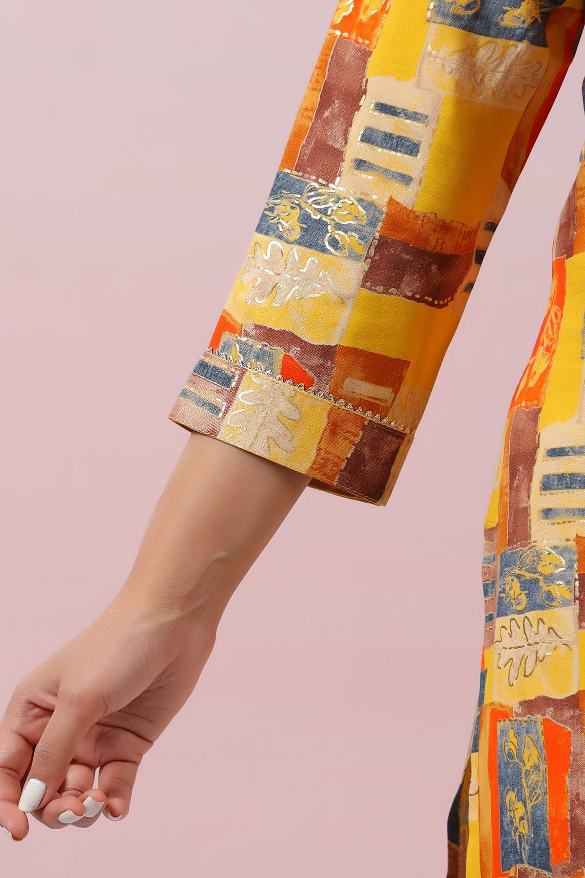 UMA CANARY PRINTED COTTON KURTI