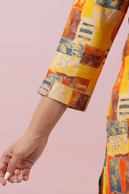 UMA CANARY PRINTED COTTON KURTI