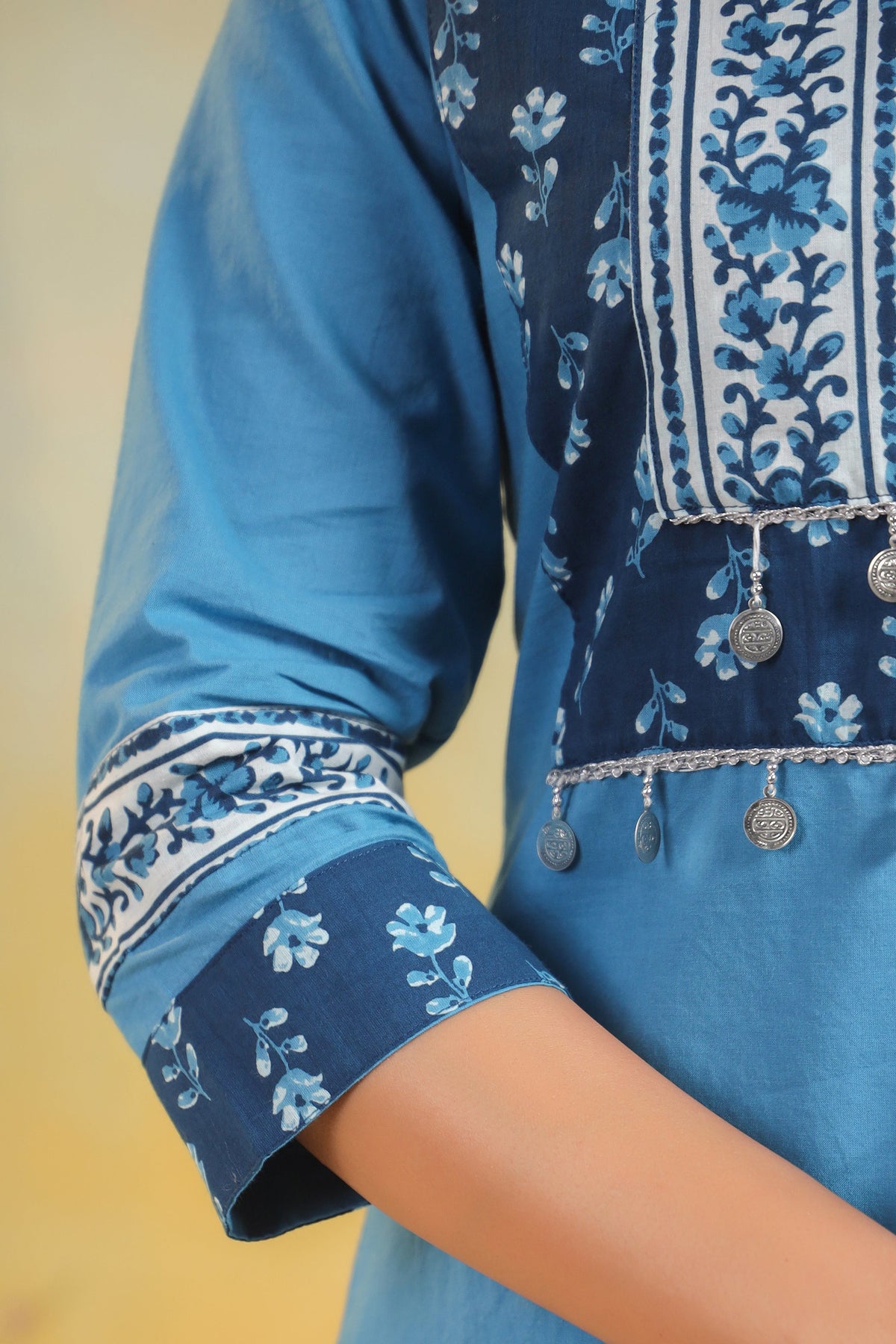 Kashwini Aqua Printed Cotton Suit Set
