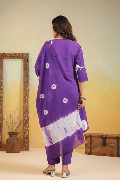 SANA ORCHID Shibori COTTON SUIT SET