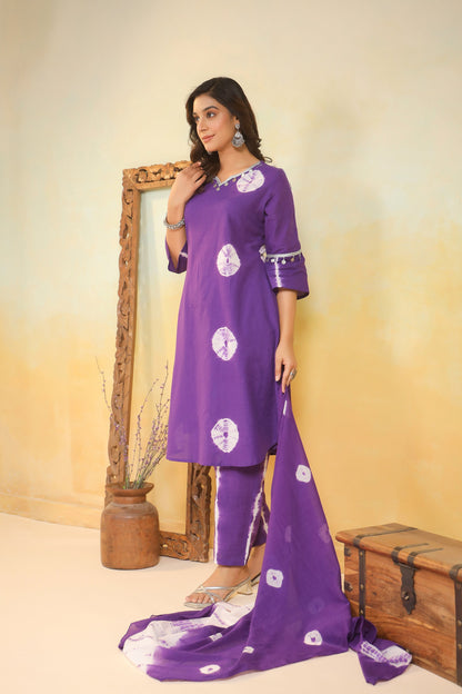 SANA ORCHID Shibori COTTON SUIT SET