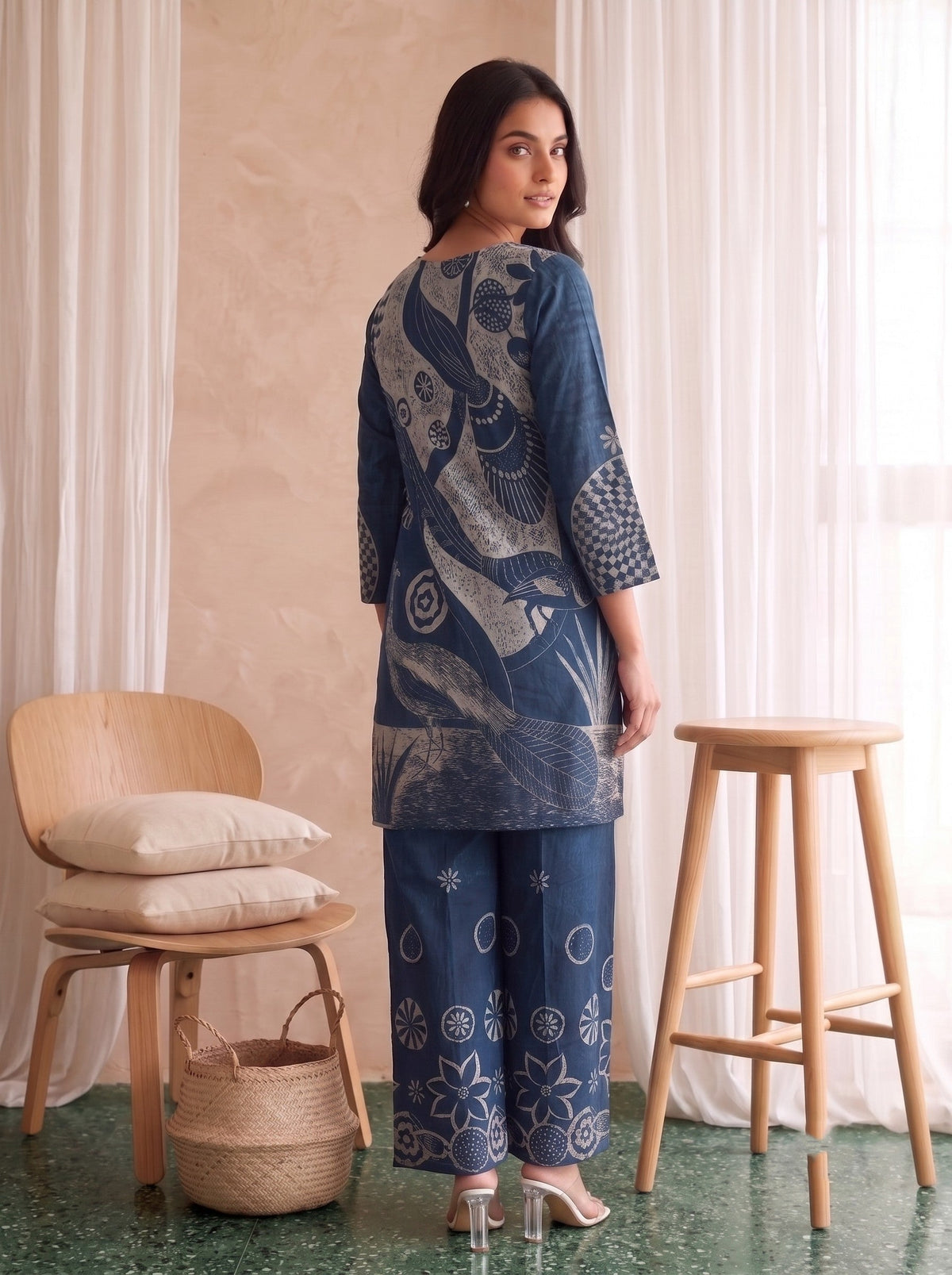 Myra Azure Printed Co-Ord Set