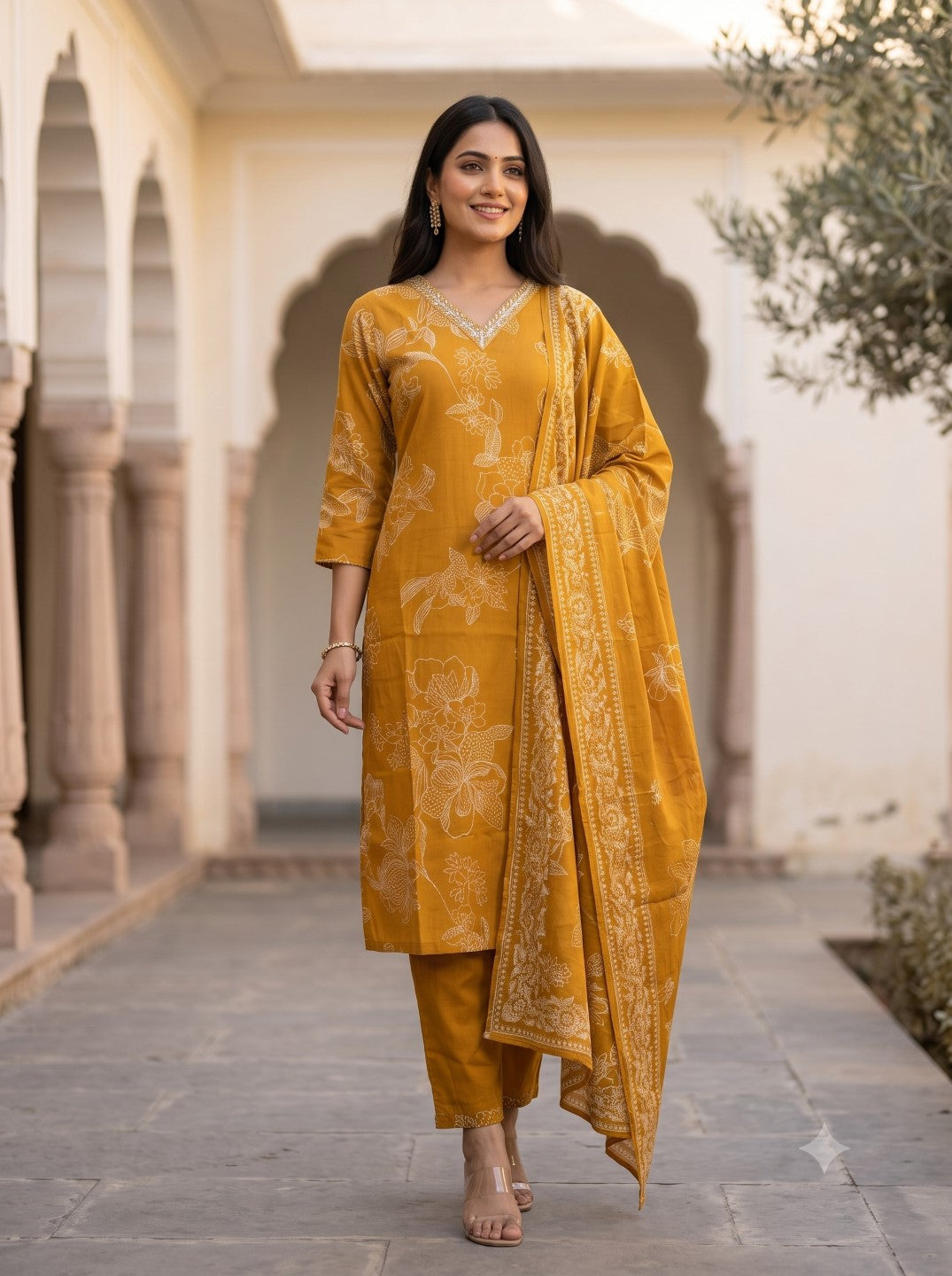 Myra Sunshine Printed Work Suit Set