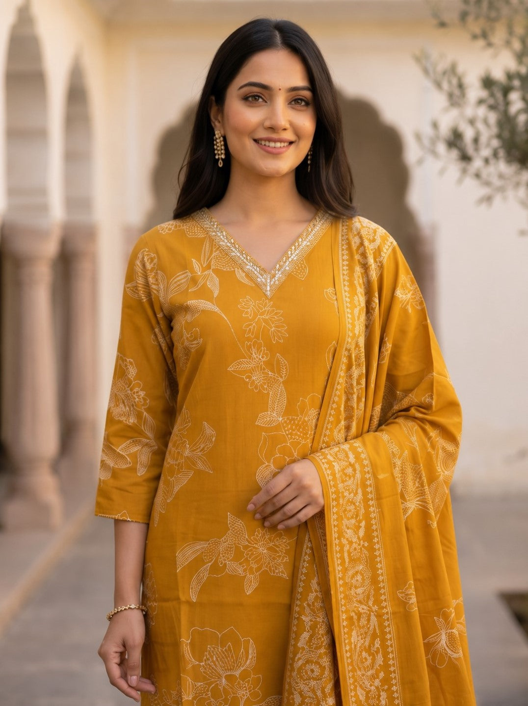 Myra Sunshine Printed Work Suit Set
