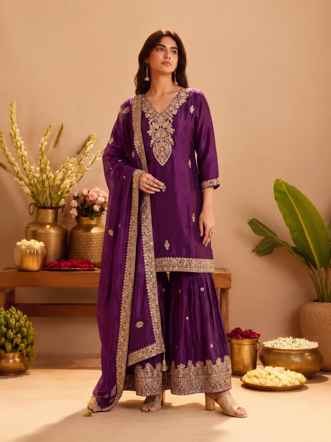 Preity Plum Full Work Suit Set