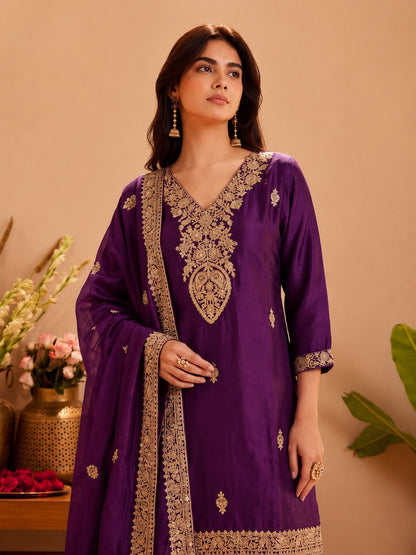 Preity Plum Full Work Suit Set