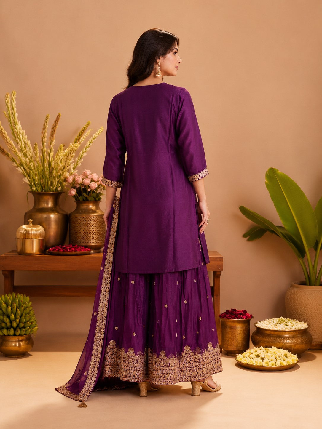 Preity Plum Full Work Suit Set