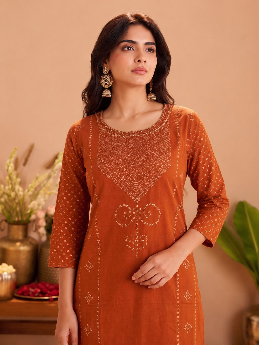 Sanjh Tango Printed Work Cotton Suit Set