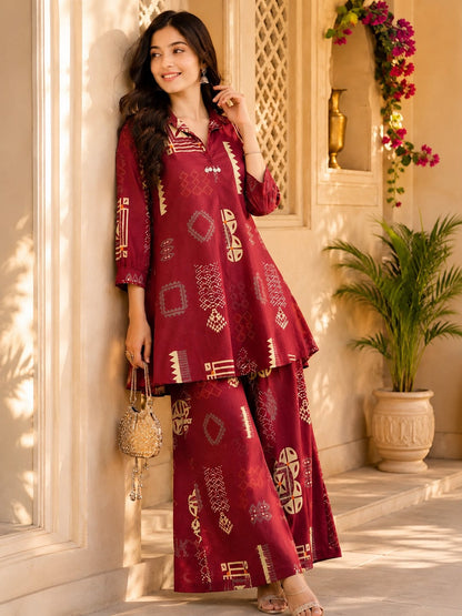 Surbhi Sangria Printed Cotton Co-Od Set