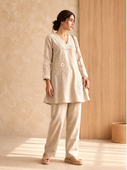 Sushi tan Embroidery Co-Ord set