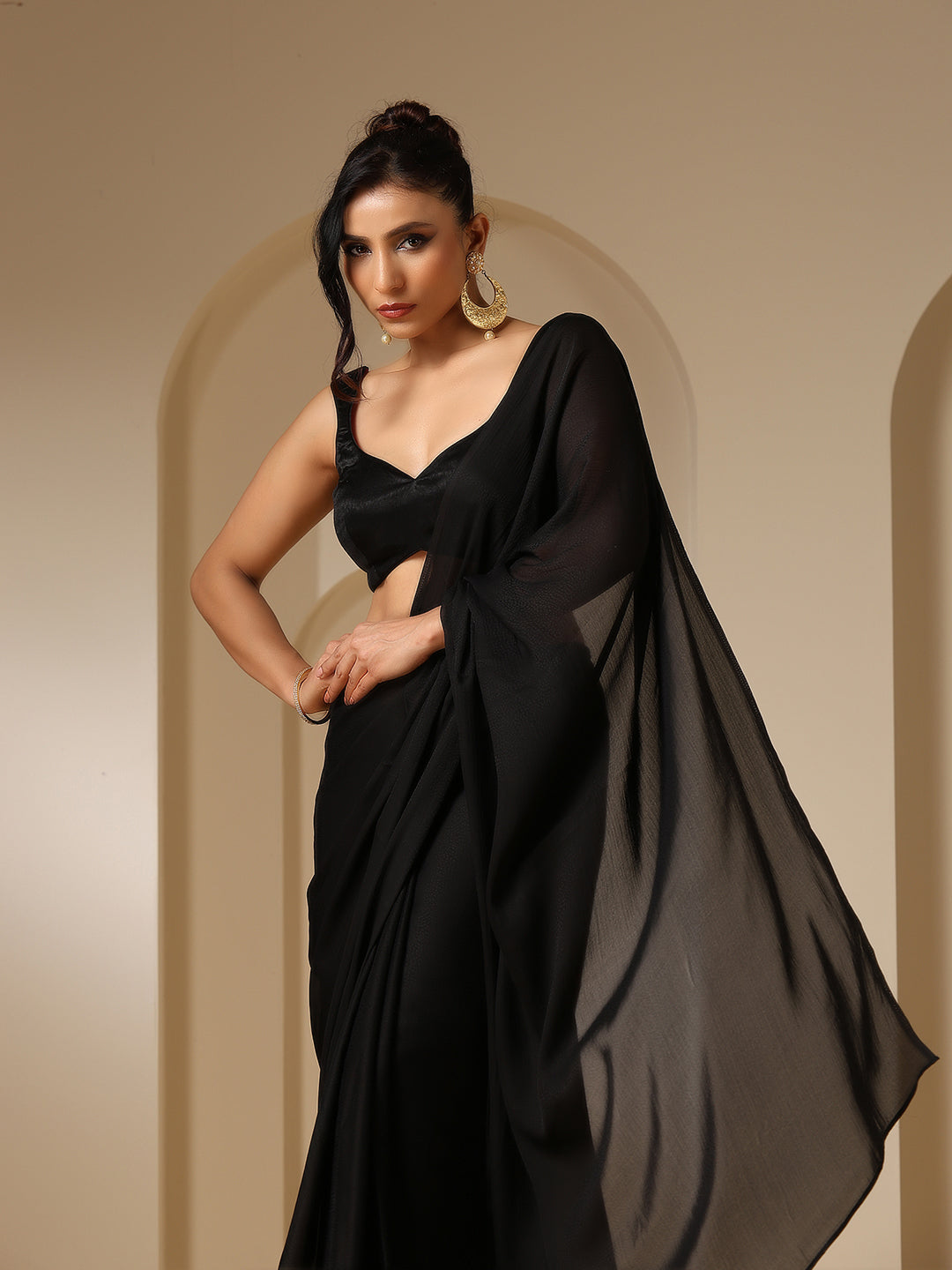 Dhiyona ST Little Black Blouse with Pink Lining