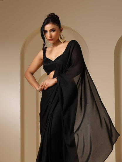 Dhiyona ST Little Black Blouse with Pink Lining
