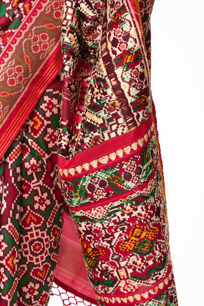 Dhiyona ST Patola Silk Woven Saree with Blouse Fabric