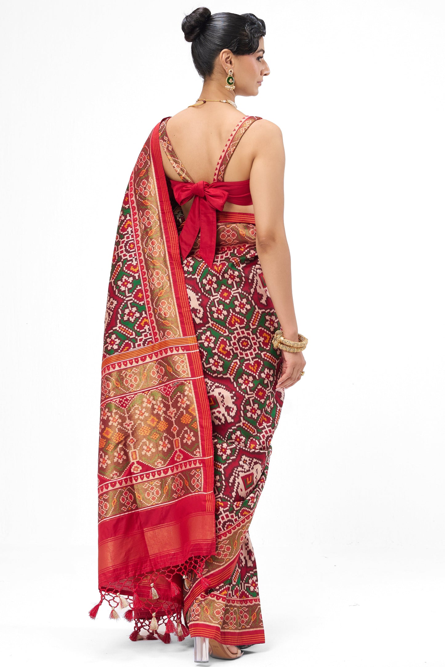 Dhiyona ST Patola Silk Woven Saree with Blouse Fabric