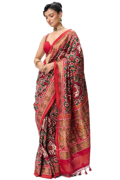 Dhiyona ST Patola Silk Woven Saree with Blouse Fabric