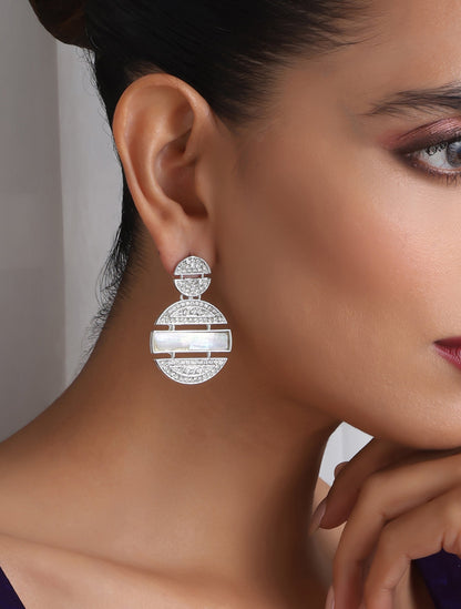 Dhiyona ST Round Hanging Amercian Diamond Earring