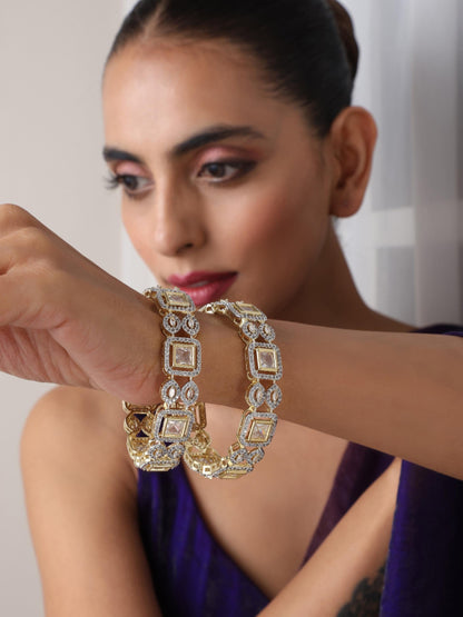 Dhiyona ST Yellow White Broad Bangles