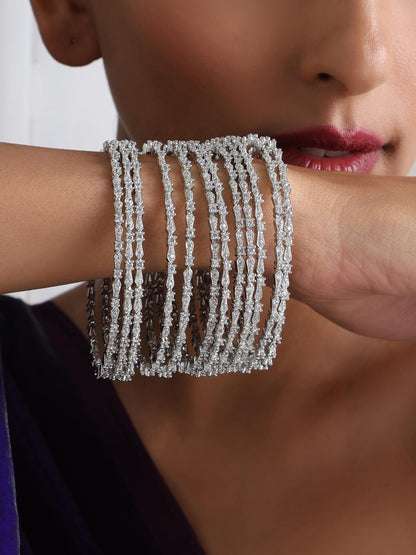Dhiyona ST Set of 6 Thin Diamond Bangles