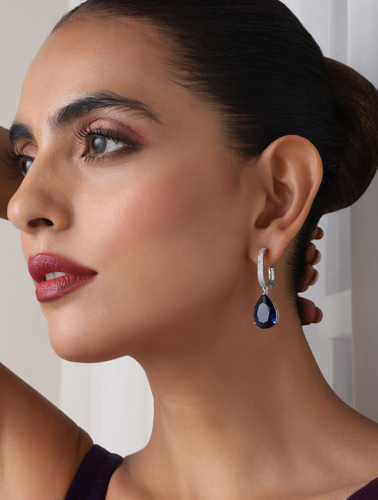 Dhiyona ST Blue Gold Drop Earring