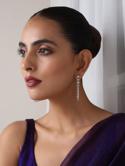 Dhiyona ST White Chain American Diamond Earring