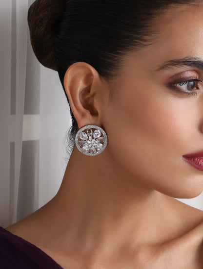 Dhiyona ST Round Stud American Diamond Earring