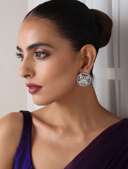 Dhiyona ST Round Stud American Diamond Earring