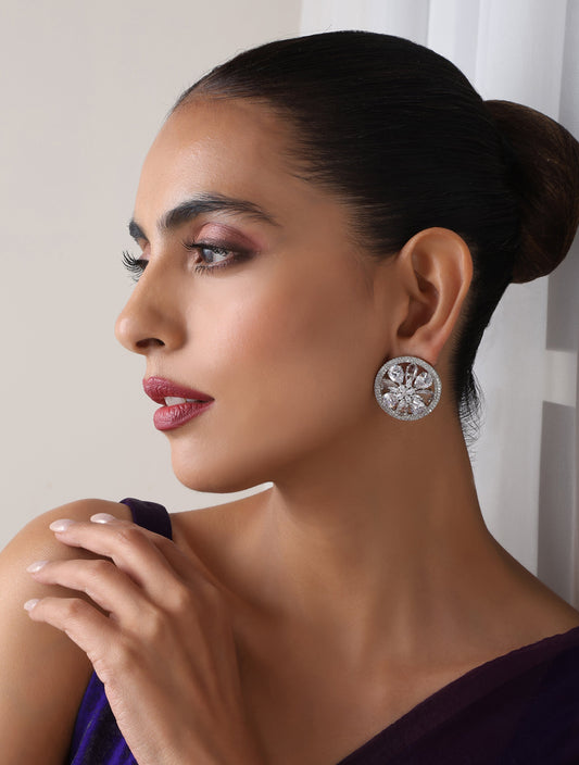 Dhiyona ST Round Stud American Diamond Earring
