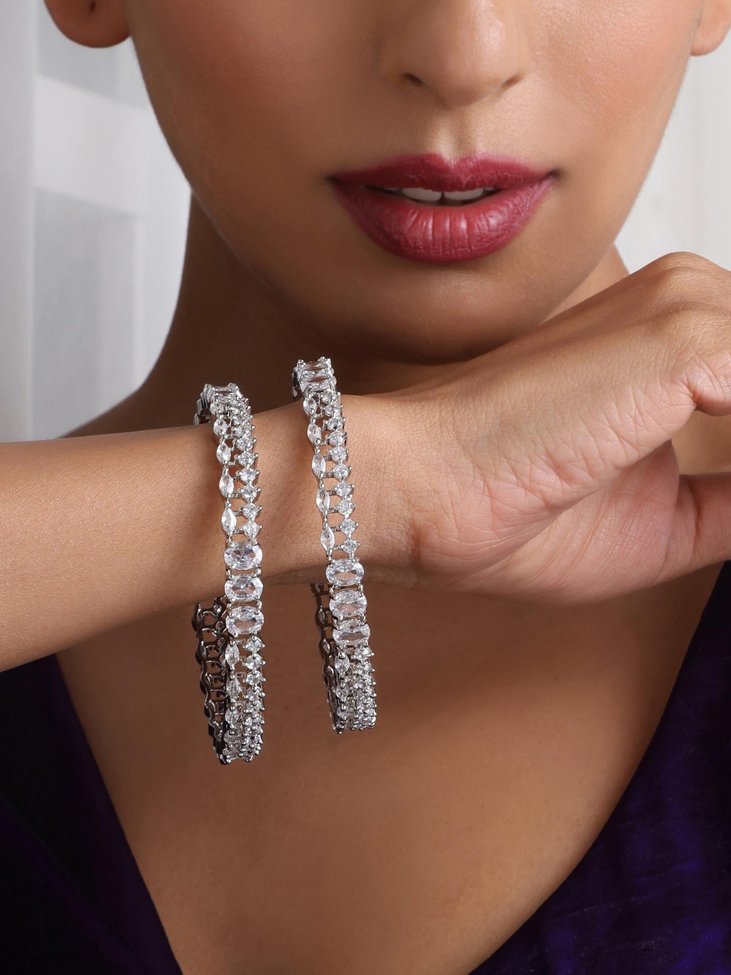 Dhiyona ST Diamond Bangles - Thick