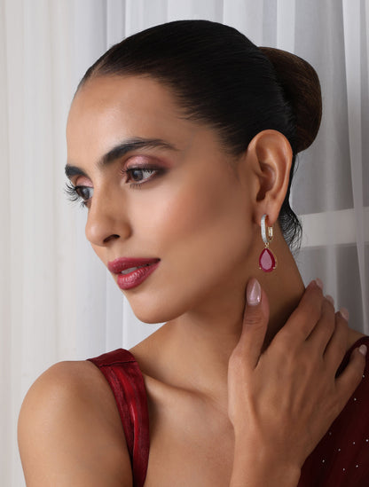 Dhiyona ST Red Gold Drop Earring