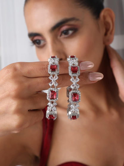 Dhiyona ST Ruby American Diamond Pair of Bangles