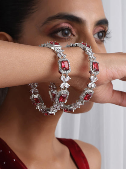 Dhiyona ST Ruby American Diamond Pair of Bangles