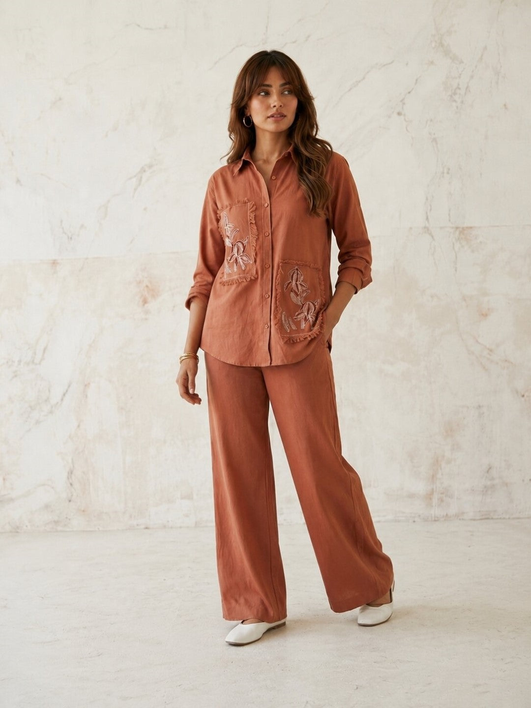 Swades Persian Embroidery Cotton Co-ord Set