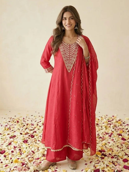 Swades sindoori work suit set