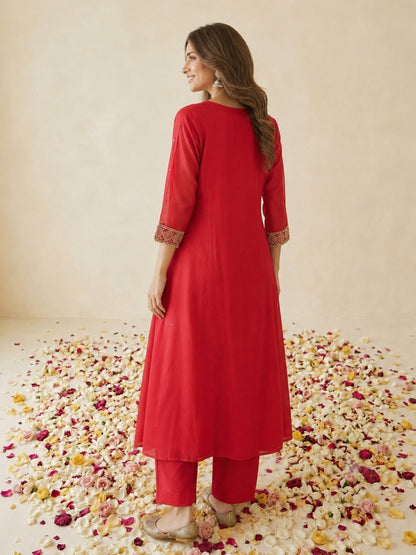 Swades sindoori work suit set
