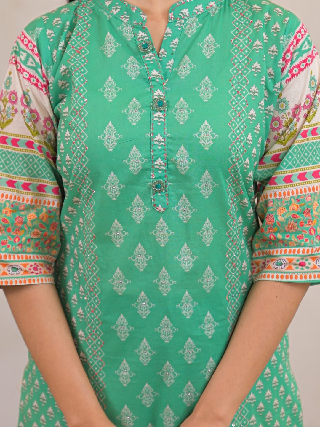 Shanti Sea Printed Cotton Suit Set