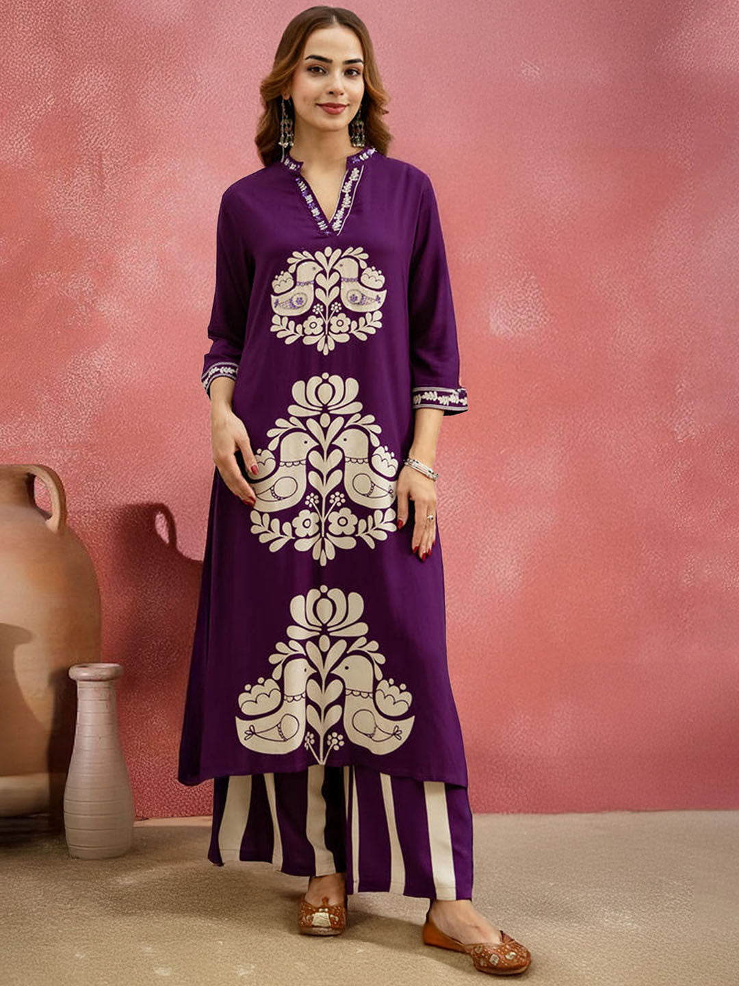 Printed Straight Kurta & Palazzo