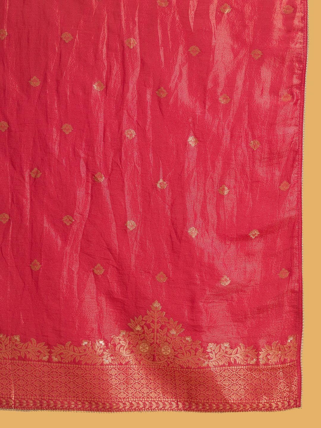 Dhiyona CH Floral Yoke Design Sequinned Straight Kurta With Palazzos & Dupatta