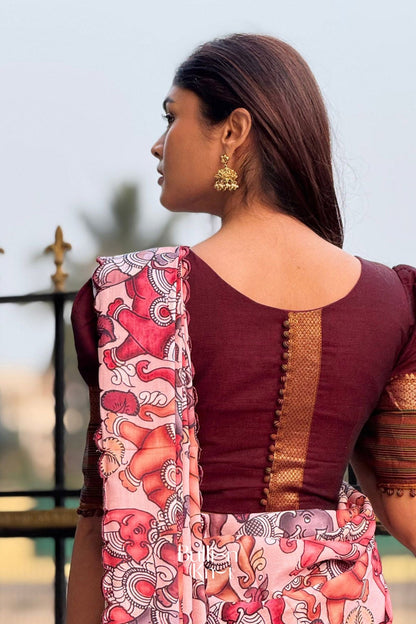 Dhiyona BN Saumya Handloom Half Saree in Maroon