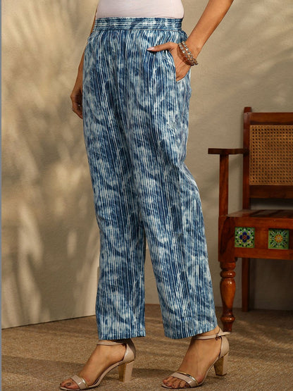 Women Ethnic Motifs Printed Regular Thread Work Kurta with Trousers & With Dupatta